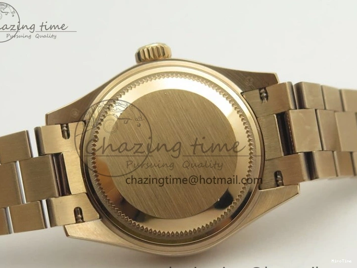 MiroTime 0412 DateJust 28mm RG BP Maker Best Edition Brown Diam Dial Fluted Bezel On RG Bracelet ETA TopPick 3441